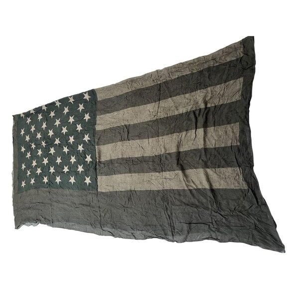 John Varvatos Antique Printed Flag Scarf in Black - Picture 1 of 3
